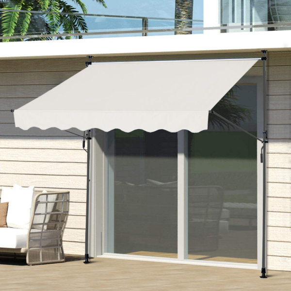 Clamp Awning Sunshade, approx. 300 x 120 cm - Beige