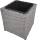 Rattan Quadrat Pflanzkübel Grau 2er Set
