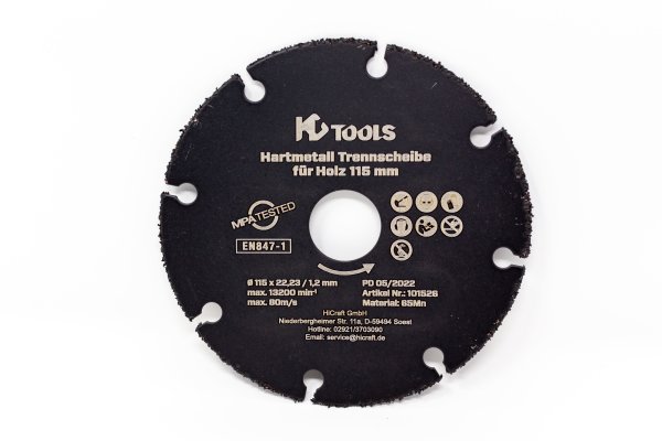HC Tools Hartmetall Trennscheibe für Holz 115 mm Set 5 tlg.