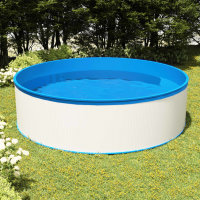 vidaXL paddling pool with hanging skimmer and pump 350x90 cm White