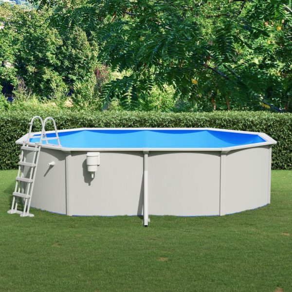vidaXL Pool with safety ladder 490x360x120 cm