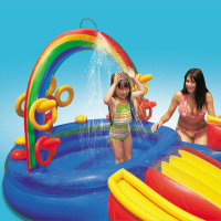 Intex Aufblasbarer Pool Rainbow Ring Play Center 297x193x135cm 57453NP