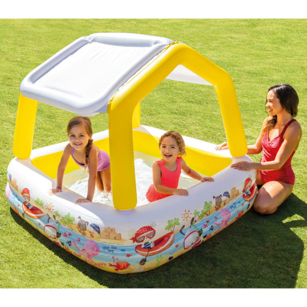 Intex Aufblasbarer Pool mit Sonnenschutz 157x157x122 cm