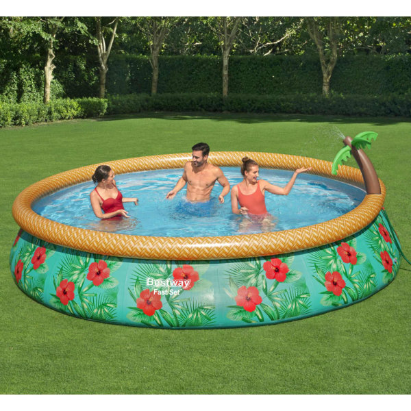 Bestway Fast Set Aufblasbares Pool-Set Paradise Palms 457x84 cm
