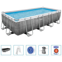 Bestway Power Steel Swimming Pool Set Rectangular 488x244x122 cm