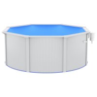 vidaXL Pool with steel wall 300x120 cm White