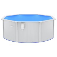 vidaXL Pool with steel wall 360x120 cm White