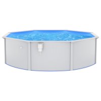 vidaXL Pool with Steel Wall Round 460x120 cm White