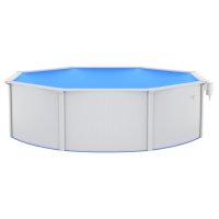 vidaXL Pool mit Stahlwand Rund 460x120 cm Weiß