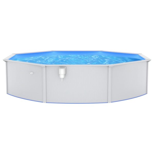 vidaXL Pool with Steel Wall Round 550x120 cm White