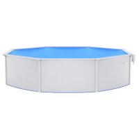 vidaXL Pool mit Stahlwand Rund 550x120 cm Weiß