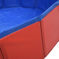 vidaXL Dog Pool Foldable Red 160 x 30 cm PVC