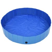 vidaXL Dog Pool Foldable Blue 160 x 30 cm PVC