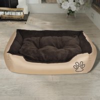 vidaXL Warm dog bed with cushion pillow L