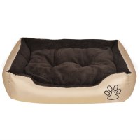 vidaXL Warm dog bed with cushion pillow L