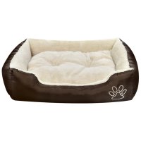vidaXL Warm dog bed with upholstered cushion M