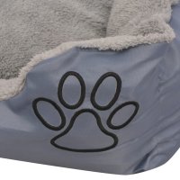vidaXL Hundebett mit gepolstertem Kissen Größe M Grau