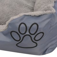 vidaXL Hundebett mit gepolstertem Kissen Größe XL Grau