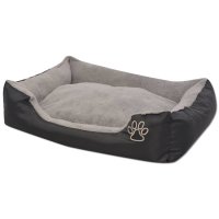 vidaXL Dog Bed with Padded Cushion Size S Black