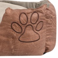 vidaXL Dog Bed with Cushion PU Faux Leather Size L Beige