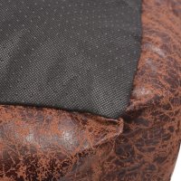 vidaXL Dog Bed with Cushion PU Faux Leather Size M Brown
