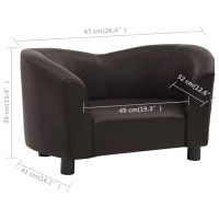 vidaXL dog sofa brown 67x41x39 cm imitation leather