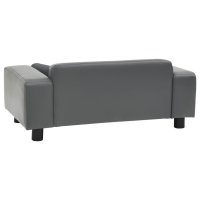 vidaXL dog sofa gray 81x43x31 cm plush and faux leather