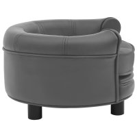 vidaXL dog sofa gray 48x48x32 cm plush and faux leather