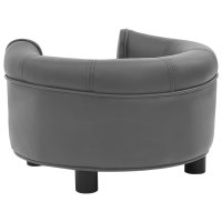 vidaXL dog sofa gray 48x48x32 cm plush and faux leather