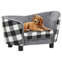 vidaXL dog sofa gray 68x38x38 cm plush