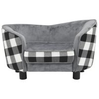vidaXL dog sofa gray 68x38x38 cm plush