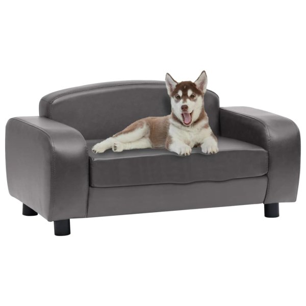 vidaXL dog sofa gray 80x50x40 cm faux leather