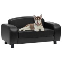 vidaXL Dog Sofa Black 80x50x40 cm Faux Leather