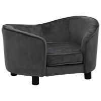 vidaXL dog sofa dark gray 69x49x40 cm plush