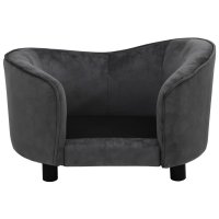 vidaXL dog sofa dark gray 69x49x40 cm plush