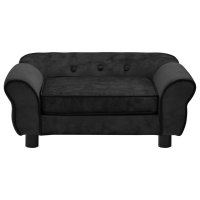 vidaXL Dog Sofa Black 72x45x30 cm Plush