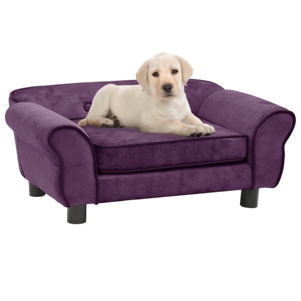 vidaXL dog sofa burgundy 72x45x30 cm plush