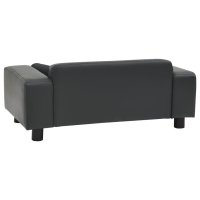 vidaXL dog sofa dark gray 81x43x31 cm plush and faux leather