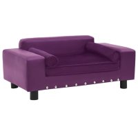 vidaXL dog sofa burgundy 81x43x31 cm plush and faux leather