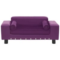 vidaXL dog sofa burgundy 81x43x31 cm plush and faux leather