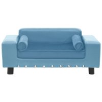 vidaXL dog sofa turquoise 81x43x31 cm plush and faux leather
