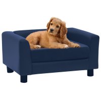 vidaXL dog sofa foam cushion blue 60x43x30 cm plush faux...