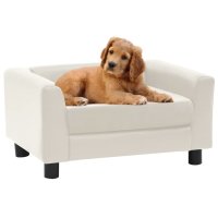 vidaXL dog sofa foam cushion cream 60x43x30 cm plush faux...