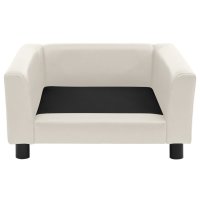vidaXL dog sofa foam cushion cream 60x43x30 cm plush faux leather