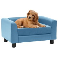 vidaXL dog sofa foam cushion turquoise 60x43x30cm plush faux leather