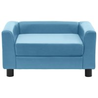 vidaXL dog sofa foam cushion turquoise 60x43x30cm plush faux leather