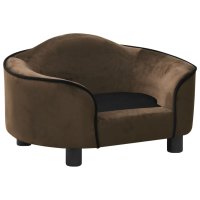 vidaXL dog sofa brown 67x47x36 cm plush