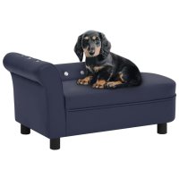 vidaXL dog sofa blue 83x45x42 cm imitation leather