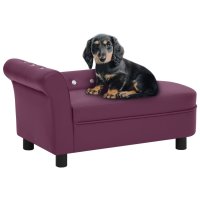 vidaXL dog sofa burgundy 83x45x42 cm faux leather