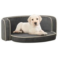 vidaXL Dog Sofa Foldable Grey 73x67x26 cm Plush Washable...